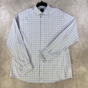 Johnnie-O Shirt Men XL Purple Plaid Performance Long Sleeve Bamboo Blend Casual